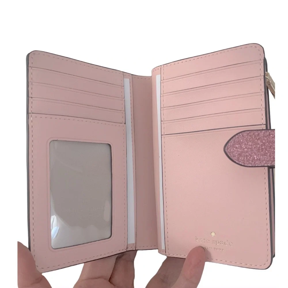 NWT 2-Piece Kate Spade Glitter Glimmer Crossbody Bag/Matching Bifold Wallet Pink